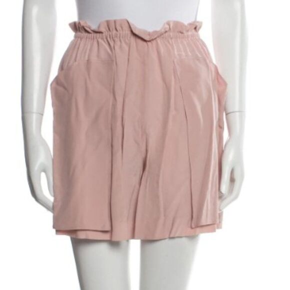 Tod's Pink Silk High-Rise Mini Shorts w/ Tags - Picture 1 of 1